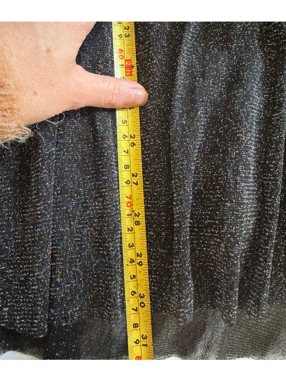 Torrid Black Metallic Shimmer Midi Dress Size 0 Fit & Flare Party Cocktail - Picture 7 of 9